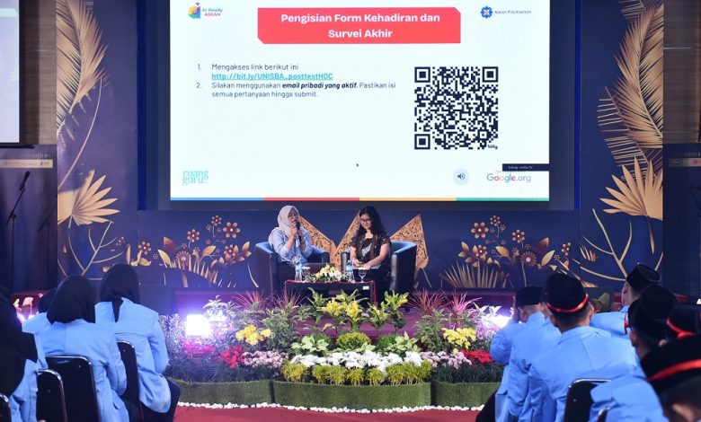 ASEAN Foundation bekerja sama dengan Ruangguru Foundation menyelenggarakan kelas coding Hour of Code bersama Universitas Islam Bandung (Unisba). Kelas ini merupakan salah satu dari rangkaian program literasi digital AI Ready ASEAN.(foto: komhumas unisba)