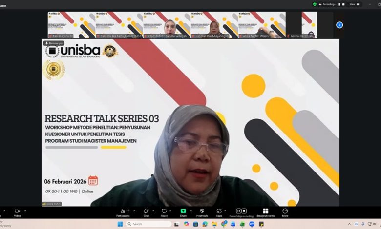 Research Talk Series 03 FEB Unisba Tingkatkan Kualitas Kuesioner Tesis Mahasiswa Magister Manajemen